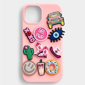 Brand New!! Charm iPhone 13/14 case pink with charms